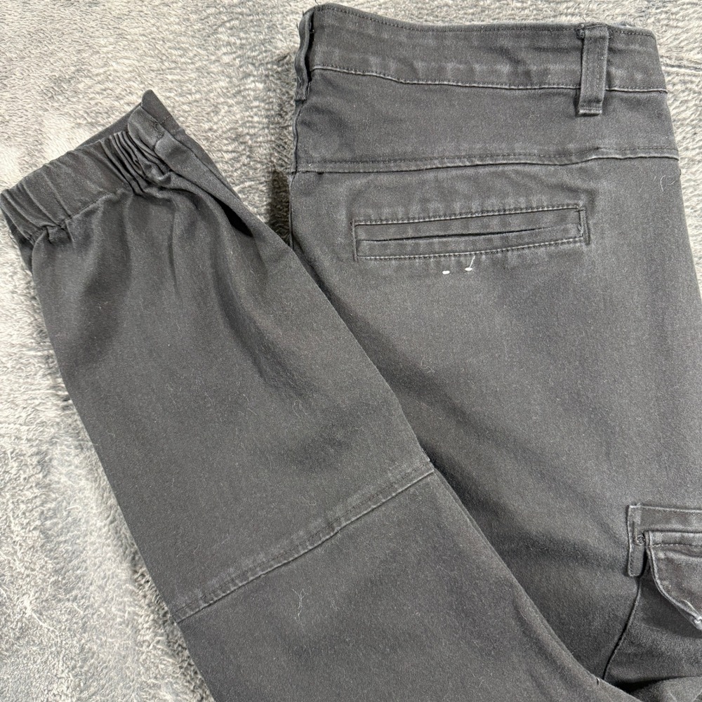 Twice Cargo Jogger Pants Mens 38 Black Slim Fit Elastic Cuff Utility Streetwear